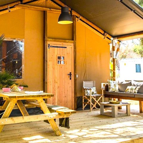 Tente en toile et en bois 4 personnes - Glamping Mar 4 pers
