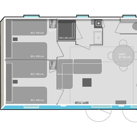 BUNGALOW 6 personnes - Cottage Prestige 3 Chambres