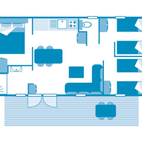 Mobilhome 7 personnes - Cottage 6/7p 3ch ***