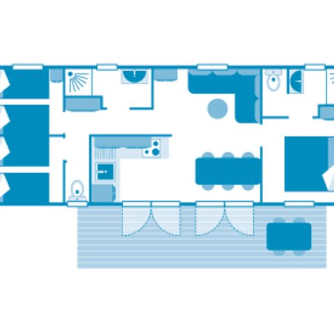 BUNGALOW 6 personnes - Cottage 6p 3ch 2SdB Clim ****