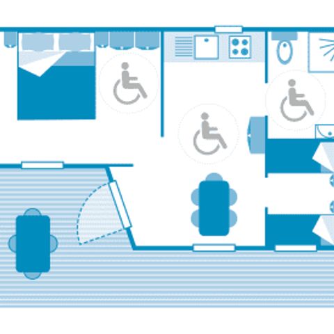 Mobilhome 4 personnes - Chalet 4p 2ch *** PMR