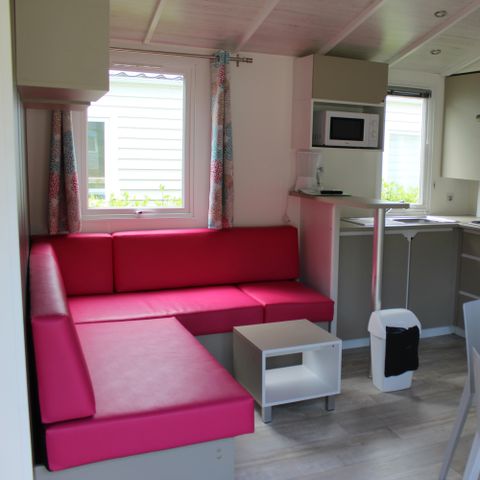 Mobilhome 4 personnes - Confort 27m² dont terrasse 2 chambres + TV