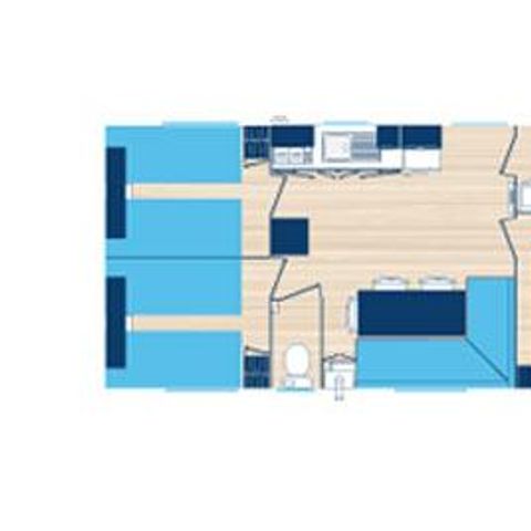 BUNGALOW 6 personnes - ESPACE PREMIUM- 32m2 clim et TV - vue bassin