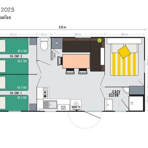 BUNGALOW 6 personnes - Loft Premium 31m² vue bassin + CLIM TV