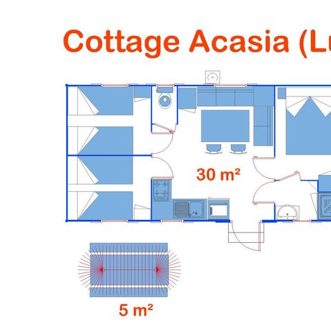 BUNGALOW 6 personnes - Cottage Acacia (Lux)