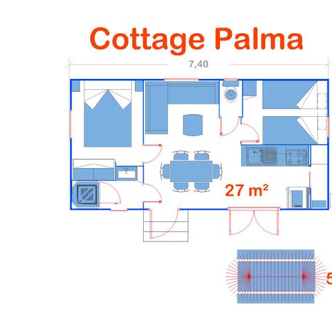 BUNGALOW 6 personnes - Cottage Palma (Standard)