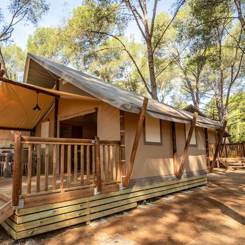 TENTE TOILE ET BOIS 5 personnes - Safari Savannah