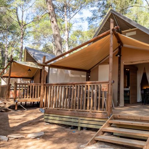 TENTE TOILE ET BOIS 5 personnes - Safari Savannah