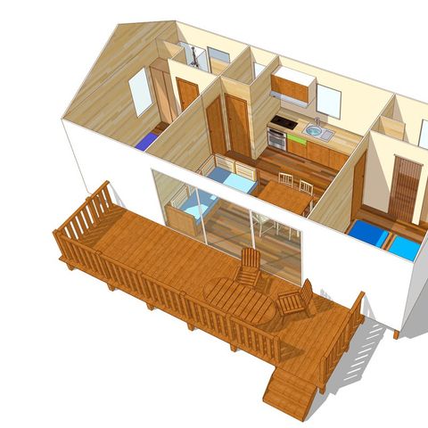 BUNGALOW 6 personnes - Classic XL | 2 Ch. | 4/6 Pers. | Terrasse surélevée | Clim.