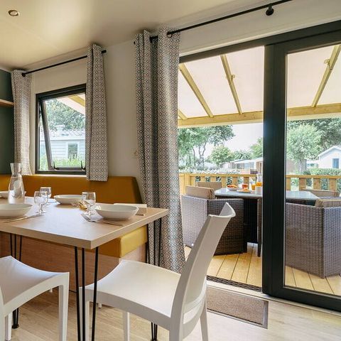 BUNGALOW 6 personnes - Mobil-home | Premium | 3 Ch. | 6 Pers. | Terrasse surélevée | Clim.