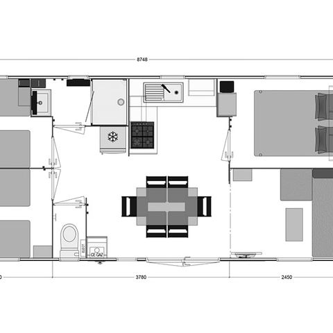 BUNGALOW 8 personnes - Confort - 3 chambres