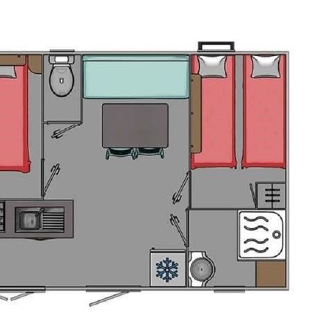 BUNGALOW 8 personnes - Family - 2 Mobiles Home 2 chambres