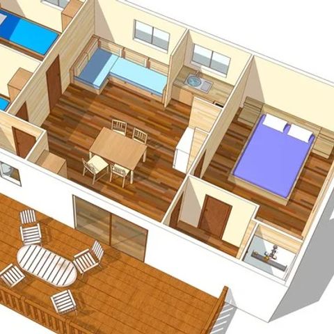 BUNGALOW 6 personnes - Classic | 3 Ch. | 6 Pers. | Terrasse surélevée