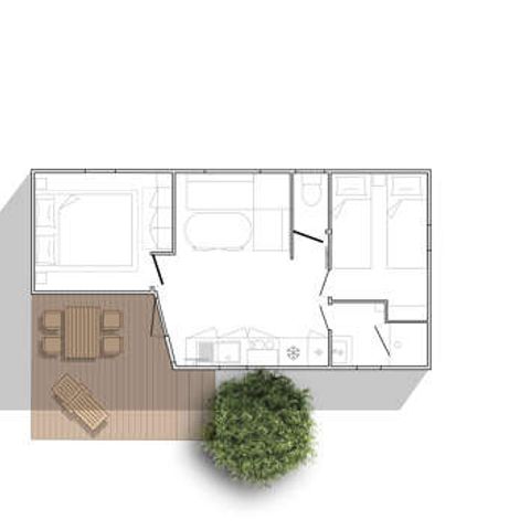 BUNGALOW 4 personnes - JUNGLE 2 chambres