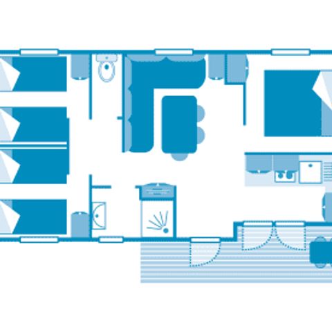 Mobilhome 7 personnes - Cottage 6/7p 3ch ***