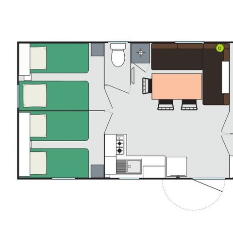 BUNGALOW 6 personnes -  Loisir 3chambres 28m²