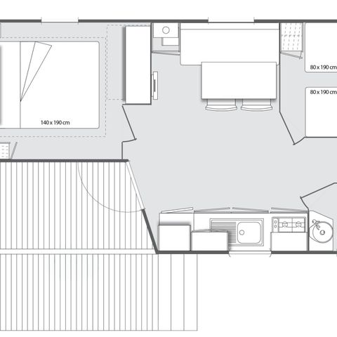 BUNGALOW 6 personnes - Evasion 2 chambres 23m²