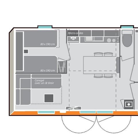 BUNGALOW 6 personnes - Premium 2 chambres 28m²