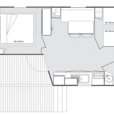 BUNGALOW 6 personnes - Evasion 2 chambres 23m²