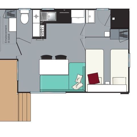 BUNGALOW 7 personnes -  Evasion 2 chambres LS BB 28m² 