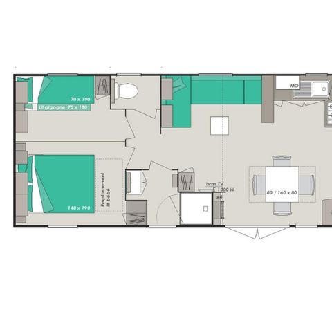 BUNGALOW 8 personnes - Premium 4 chambres 38m²