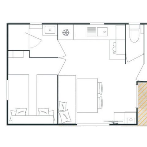 BUNGALOW 5 personnes - Mobil-home Evasion+ 5 personnes 2 chambres 23m²