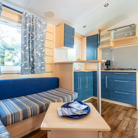 Mobilhome 6 personnes - Mobil-home Forêt 34.5m² (3 chambres) (+ de 10 ans) + Terrasse + TV 4/6 pers
