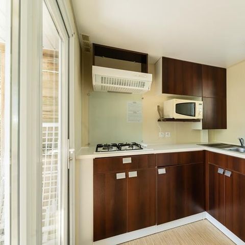 Mobilhome 4 personnes - Mobil home Cottage intégré 27.5m² (2 chambres) (+ de 13 ans) + terrasse intégrée+ TV 4 pers