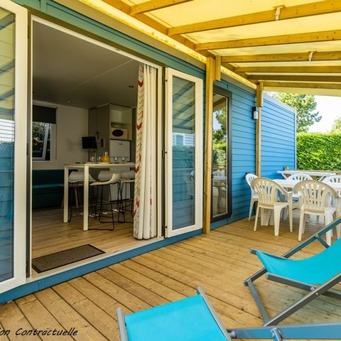 Mobilhome 6 personnes - Grand Large 34.5m² (3 chambres D) (- de 8 ans) + TV + Terrasse