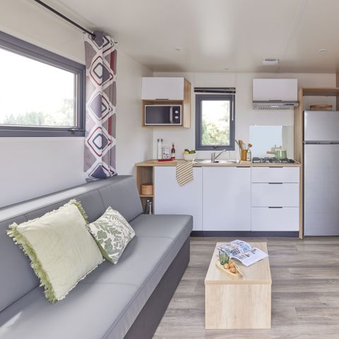 Mobilhome 2 personnes - Mobil-home Plage Plus 18.6m² (- de 3 ans) (1 chambre) + TV + Clim + Lave-vaisselle 2 pers