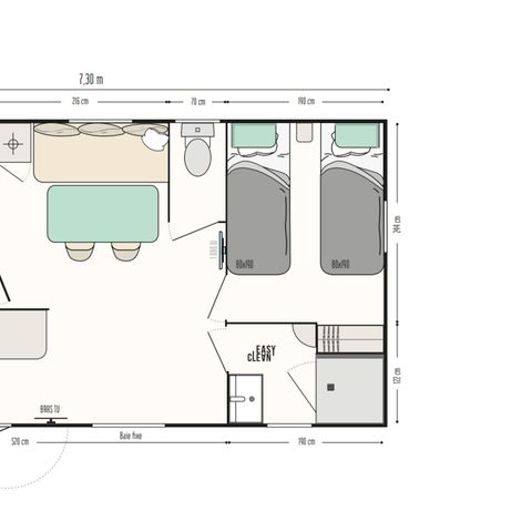 BUNGALOW 5 personnes - 2 chambres - terrasse semi couverte (2022)