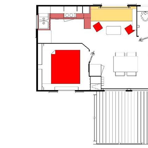 BUNGALOW 5 personnes - Cabane du Jura 35 m² - climatisé 5 pers
