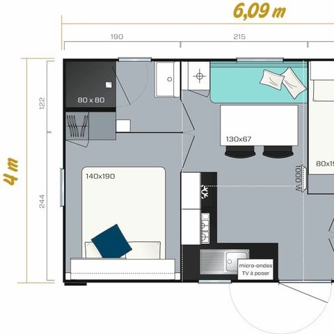 BUNGALOW 4 personnes - Vénus 22m² 4 pers