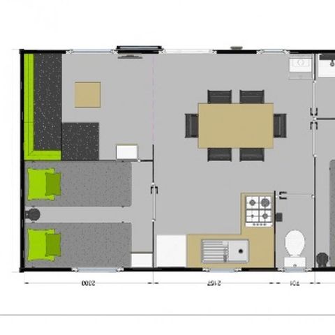 BUNGALOW 6 personnes - MODULO Arrivée Dimanche 