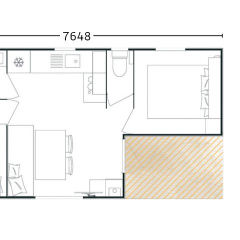 BUNGALOW 6 personnes - Mobil-home BERGAME 4/6P 2 chambres