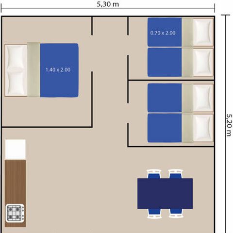 TENTE 6 personnes - BUNGALOW TENT (SANS SANITAIRES)