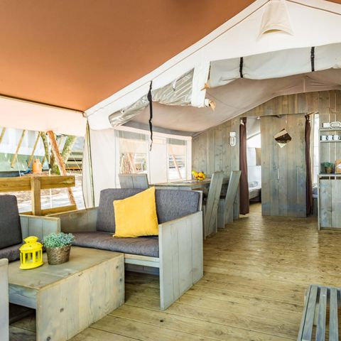 Tente en toile et en bois 5 personnes - Lanterna - Tente Safari de luxe (5P)