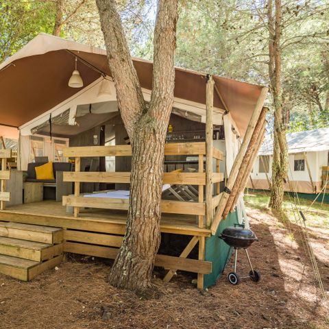 Tente en toile et en bois 5 personnes - Lanterna - Tente Safari de luxe (5P)