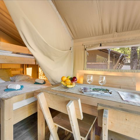 Tente en toile et en bois 5 personnes - Lanterna - Tente Safari Lodge + air conditionné (5P)