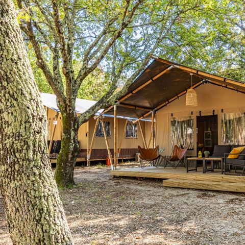 Tente en toile et en bois 5 personnes - Lanterna - Tente Safari Lodge + air conditionné (6P)