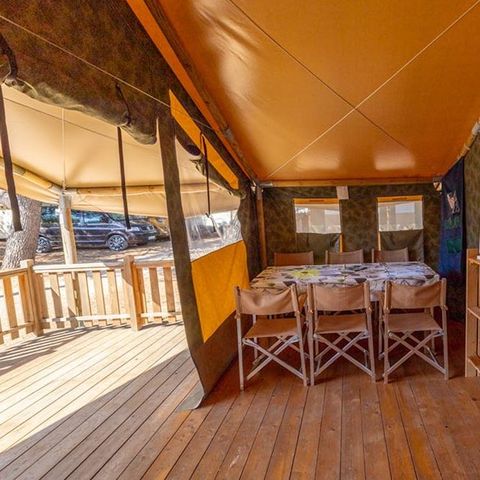 Tente en toile et en bois 5 personnes - Lanterna - Tente Safari Relax