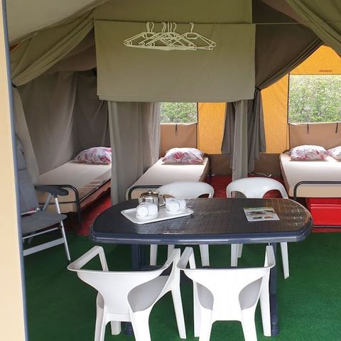 Tente en toile et en bois 5 personnes - Lanterna - Tente safari Harmony