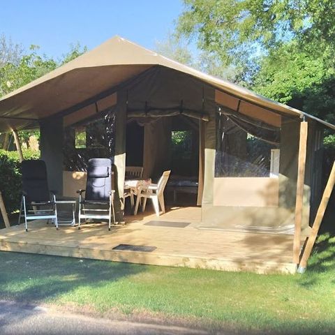 Tente en toile et en bois 5 personnes - Lanterna - Tente safari Harmony