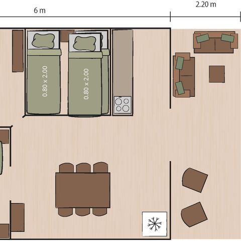 Tente en toile et en bois 5 personnes - Safari tent Lodge