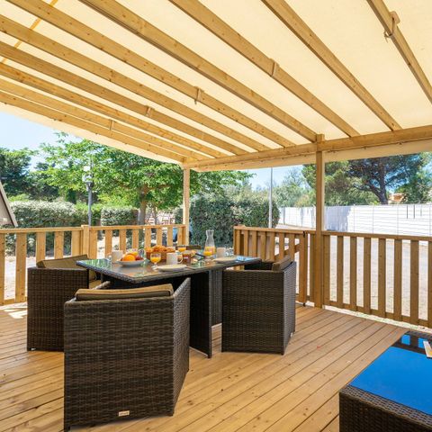 BUNGALOW 6 personnes - Mobil-home | Premium | 3 Ch. | 6 Pers. | Terrasse Lounge | Clim. | TV