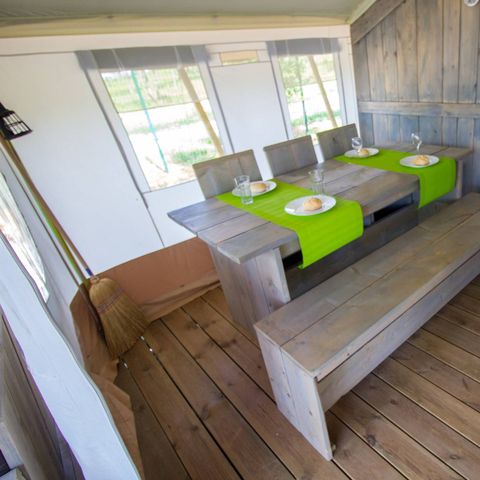 TENTE TOILE ET BOIS 4 personnes - SAFARITENT XXL + CLIM