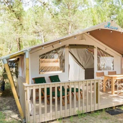 TENTE TOILE ET BOIS 4 personnes - SAFARITENT RELAX (SANS SANTAIRES)