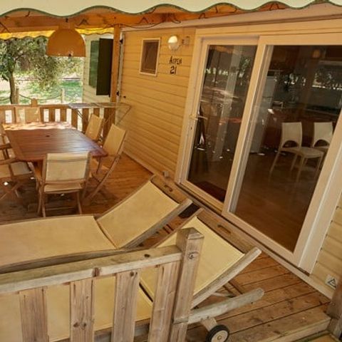 BUNGALOW 6 personnes - Premium | 3 Ch. | 6 Pers. | Terrasse Surélevée | Clim. | TV