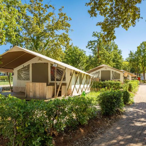 TENTE TOILE ET BOIS 4 personnes - Bijela Uvala - Tente safari + sanitaires