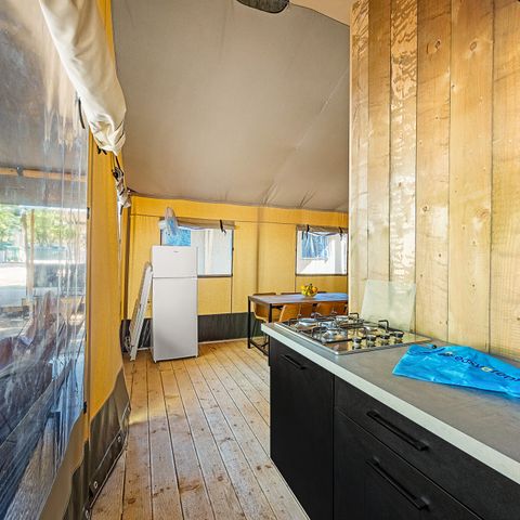 Tente en toile et en bois 4 personnes - Bijela Uvala - Tente Safari Lodge + air conditionné (6P)